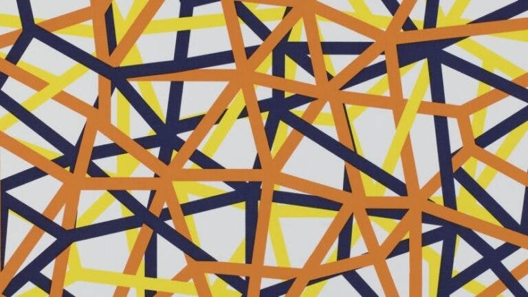 painting of graphic lines crossing over each other